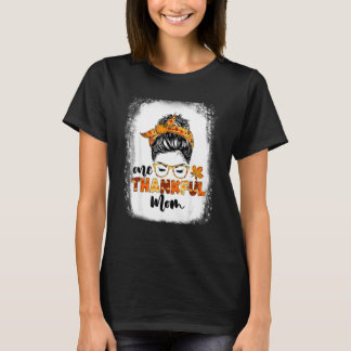 Camiseta Moño Desordenado Otoño Día de Acción de Gracias Un