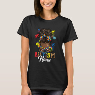 Camiseta Moño Desordenado Pelo Afro Negro Mujeres Autismo N
