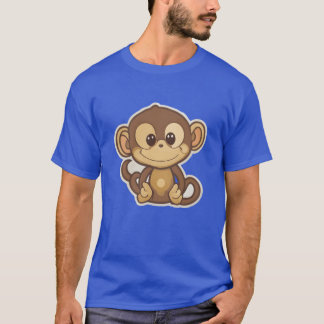 Camiseta Mono dibujo animado animal retro