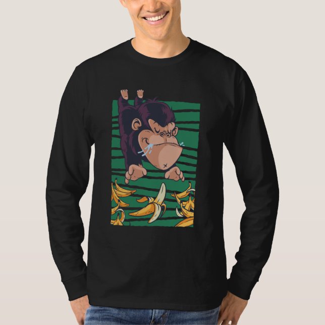 Camiseta Mono divertido con plátanos (Anverso)