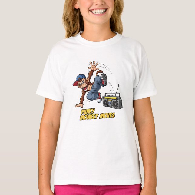 Camiseta Mono divertido de baile breakdance Hip-Hop (Anverso)