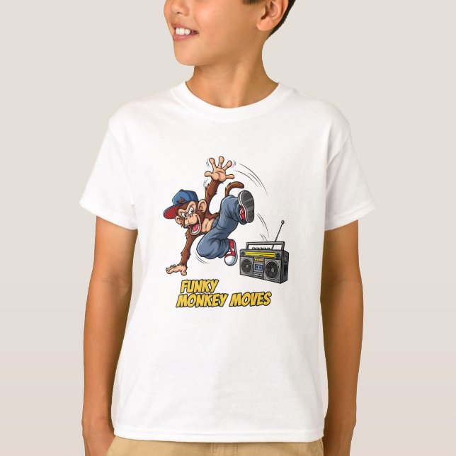 Camiseta Mono divertido de baile breakdance Hip-Hop (Anverso)