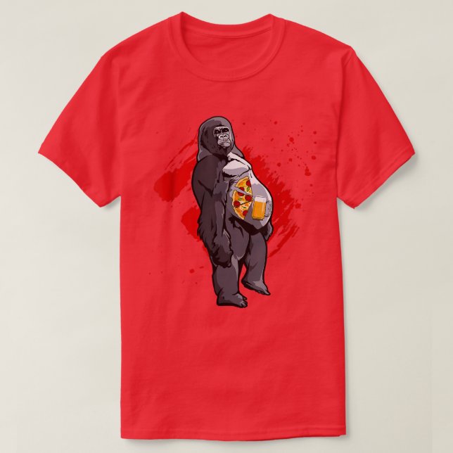 Camiseta Mono divertido de Beer Pizza  (Diseño del anverso)
