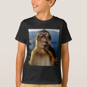 Camiseta Mono Divertido Pensando Meme Mono Curioso Rotura D