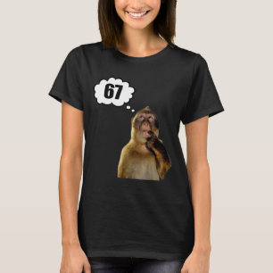 Camiseta Mono Divertido Pensando Meme Seis Siete 6 7 Meme 