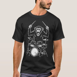Camiseta mono divertido toca la batería