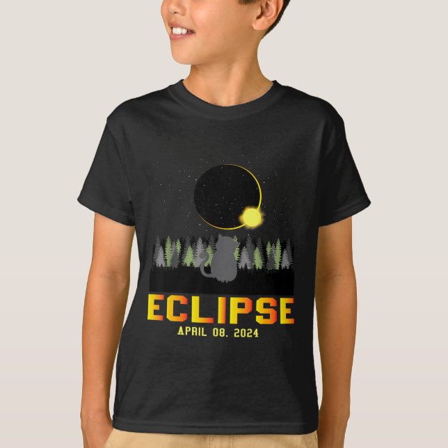 Camiseta Mono Eclipse Solar Cute 8 Abril Selfie (Anverso)