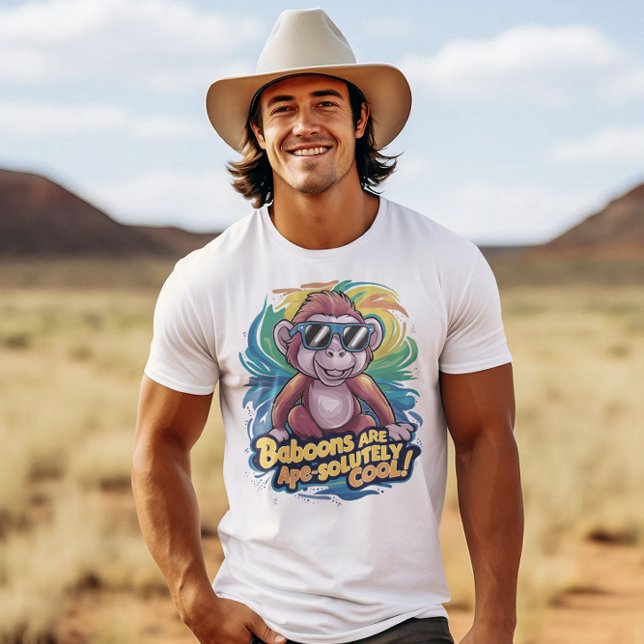 Camiseta Mono elegante: los babuinos son solublemente genia (Subido por el creador)