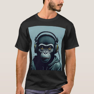 Camiseta Mono en auriculares