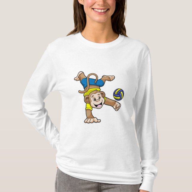 Camiseta Mono en deportes con voleibol (Anverso)