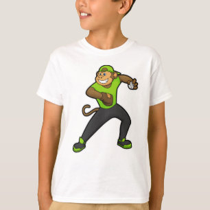 Camiseta Mono en el béisbol con bate de béisbol