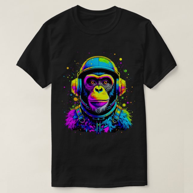 Camiseta Mono en juego espacial (Diseño del anverso)
