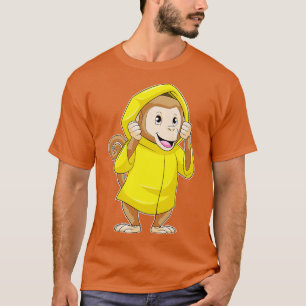 Camiseta Mono en la lluvia con el abrigo