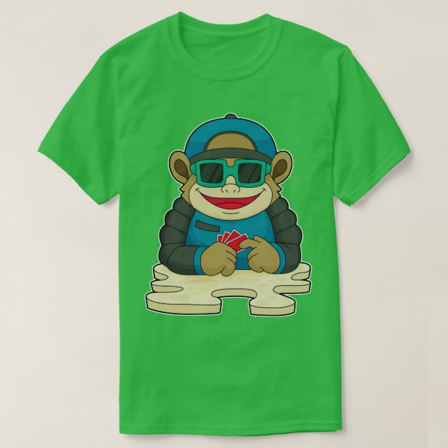 Camiseta Mono en las cartas Gafas de sol (Diseño del anverso)