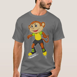 Camiseta Mono en patinaje sobre hielo con patines de hielo