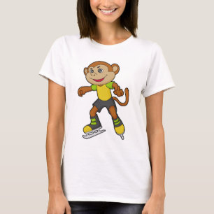 Camiseta Mono en patinaje sobre hielo con patines de hielo