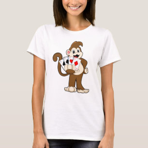Camiseta Mono en Poker con tarjetas de póker
