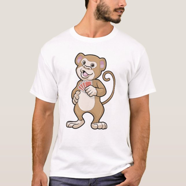 Camiseta Mono en Poker con tarjetas de póker (Anverso)