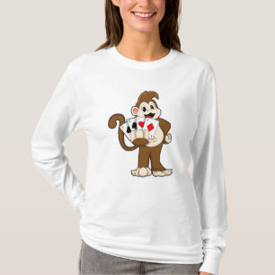 Camiseta Mono en Poker con tarjetas de póker
