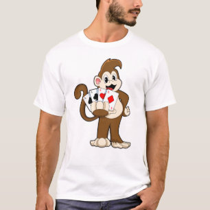 Camiseta Mono en Poker con tarjetas de póker