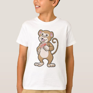 Camiseta Mono en Poker con tarjetas de póker