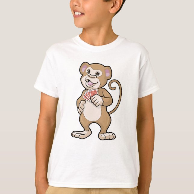 Camiseta Mono en Poker con tarjetas de póker (Anverso)