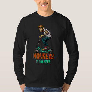 Camiseta Mono en scooter de stunt hace trucos