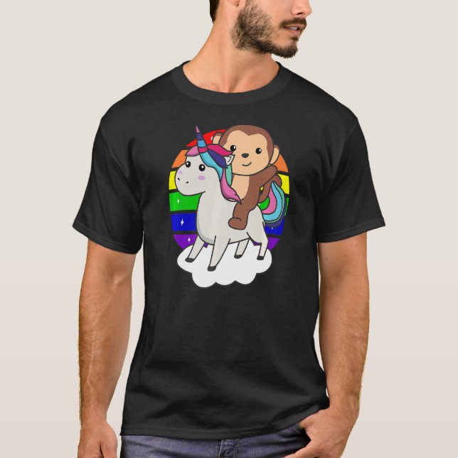 Camiseta Mono En Unicornio: Animales Arcoiris Dulce Uniform (Anverso)
