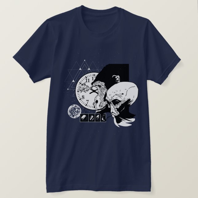 Camiseta Mono espacial abstracto (Anverso del diseño)
