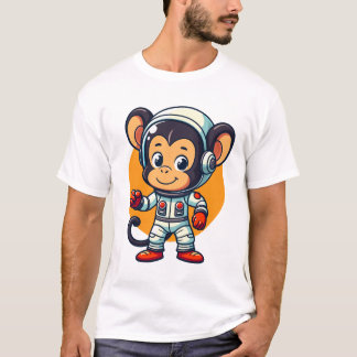 Camiseta Mono Espacial Adorable Mascota Astronauta de Dibuj