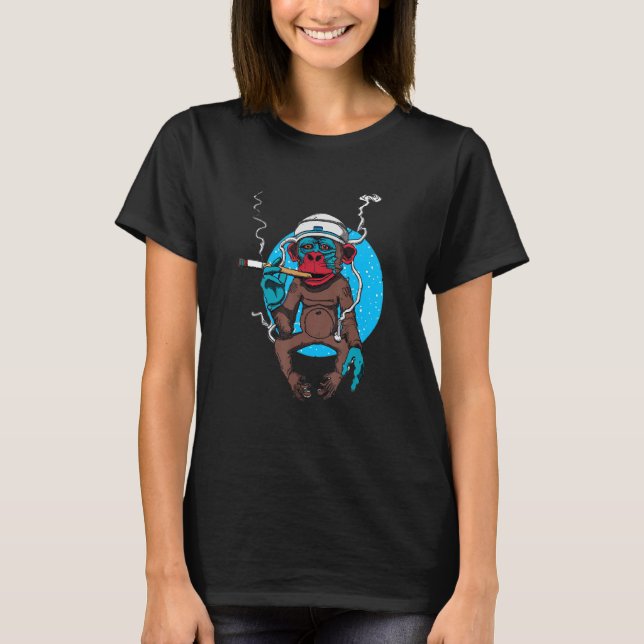Camiseta Mono espacial con puro (Anverso)