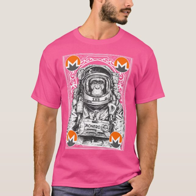 Camiseta Mono espacial Mono Crypto Art Moon Criptocurrency (Anverso)