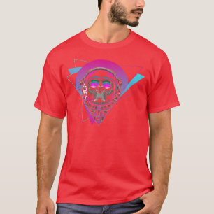 Camiseta Mono Espacio Exterior Synthwave Vaporwave Retro As