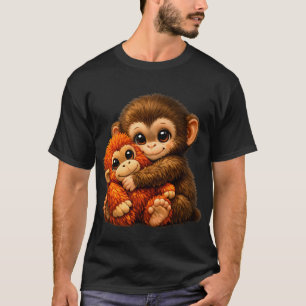 Camiseta Mono golpeando abraza meme viral de teddy
