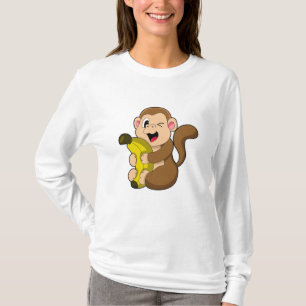 Camiseta Mono gracioso con banana