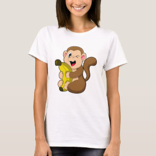 Camiseta Mono gracioso con banana