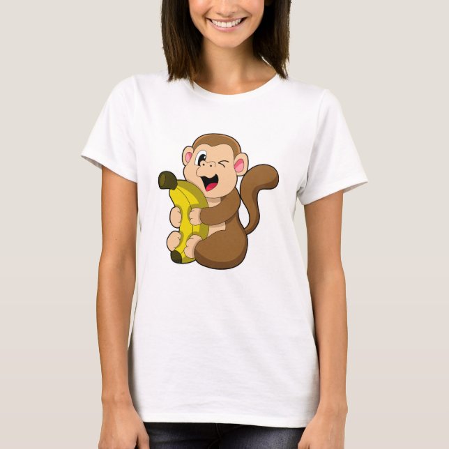 Camiseta Mono gracioso con banana (Anverso)