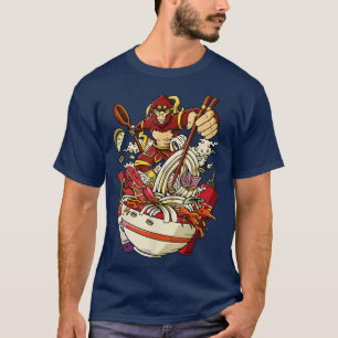 Camiseta Mono gracioso Rey Ramen tallarines cultura aliment