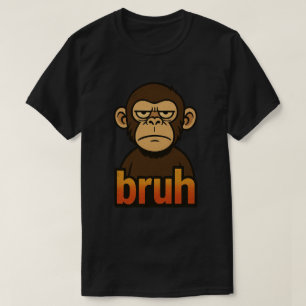 Camiseta Mono gruñón Meme “bruh” – Sarcástico Retro Diverti