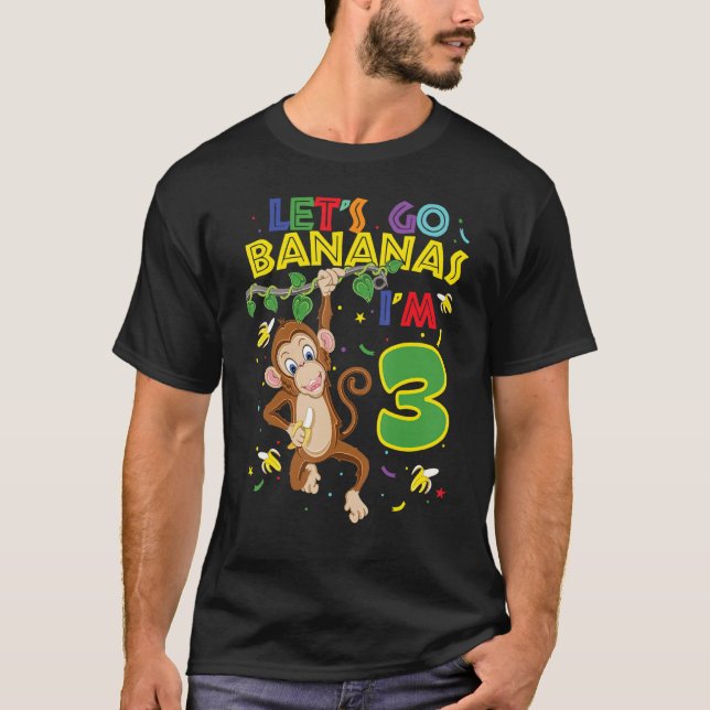 Camiseta Mono infantil 3.ᵉʳ zoo de cumpleaños Vamos plátano (Anverso)