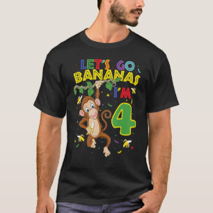 Camiseta Mono infantil 4.º zoológico de cumpleaños Vamos pl