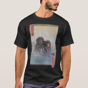 Camiseta Mono japonés Makake Nieve japonés Makak Ukiyoe