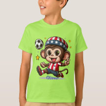 Mono Jugador de Fútbol Feliz y Lindo