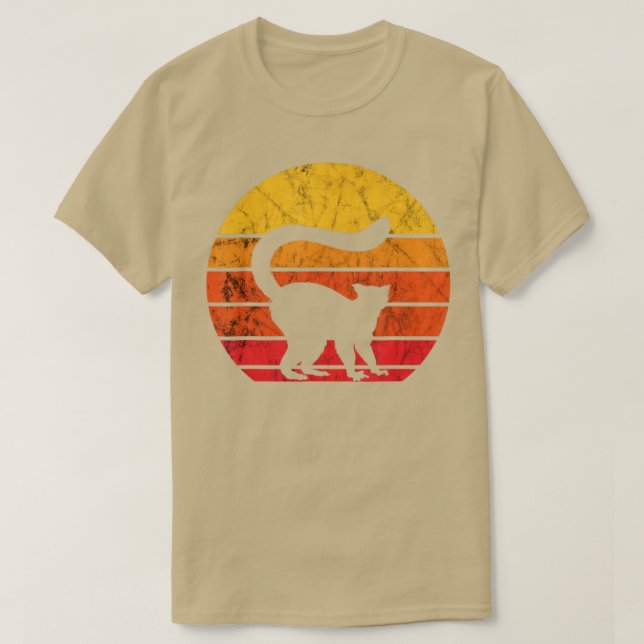 Camiseta Mono Lemur Lover Retro Vintage Sunset Lemur (Diseño del anverso)