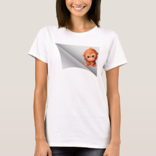Camiseta mono lindo bajo el parche
