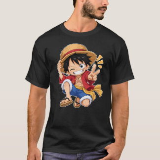 Camiseta Mono Luffy D. Chibi Lindo One Piece Anime Paz