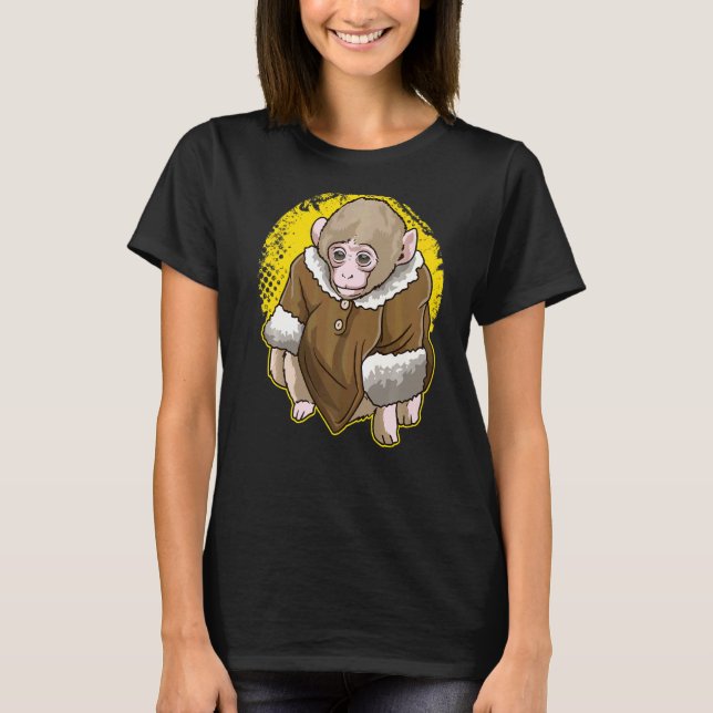 Camiseta Mono Macaco De Nieve Cubierta Con Un Meme De Abrig (Anverso)