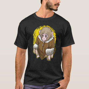 Camiseta Mono Macaco De Nieve Cubierta Con Un Meme De Abrig
