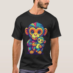 Camiseta Mono Macaco Japonés Cute Byby Golpe Para Hombres M