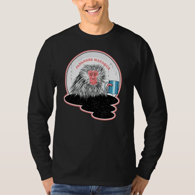 Camiseta Mono Macaco Japonés En Piscina Caliente (Anverso)
